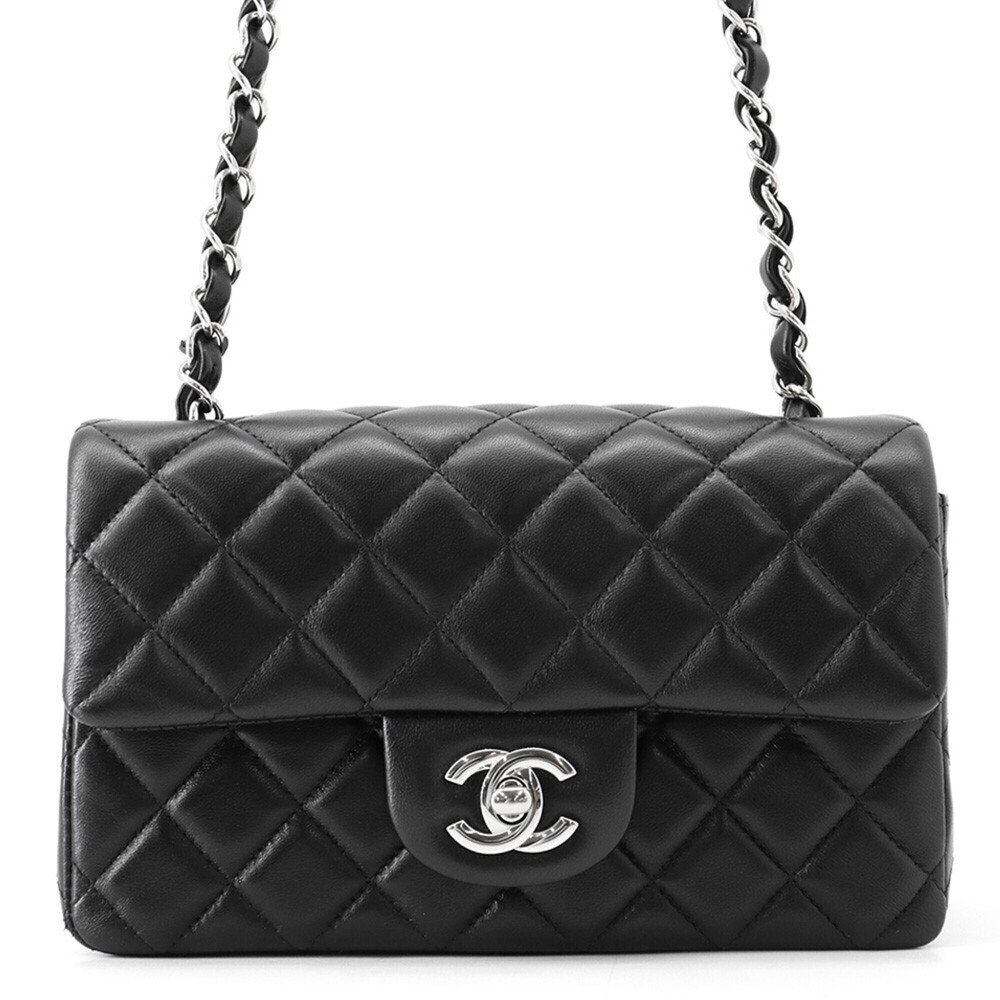 Chanel Chain Shoulder Bag Mini Matelassé Coco Mark Lambskin A69900 CHANEL Han...